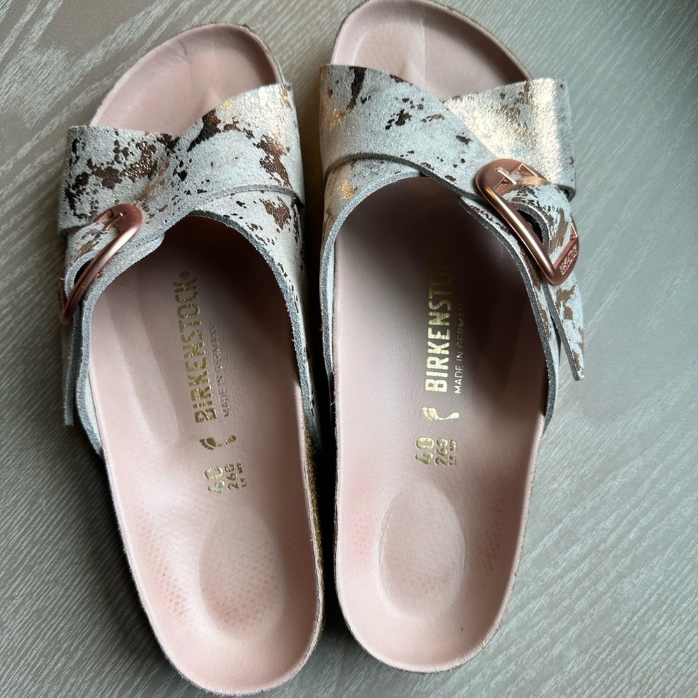 Birkenstock Siena Big Buckle Sandal Rose Copper Leather Women Size 9 to 9.5